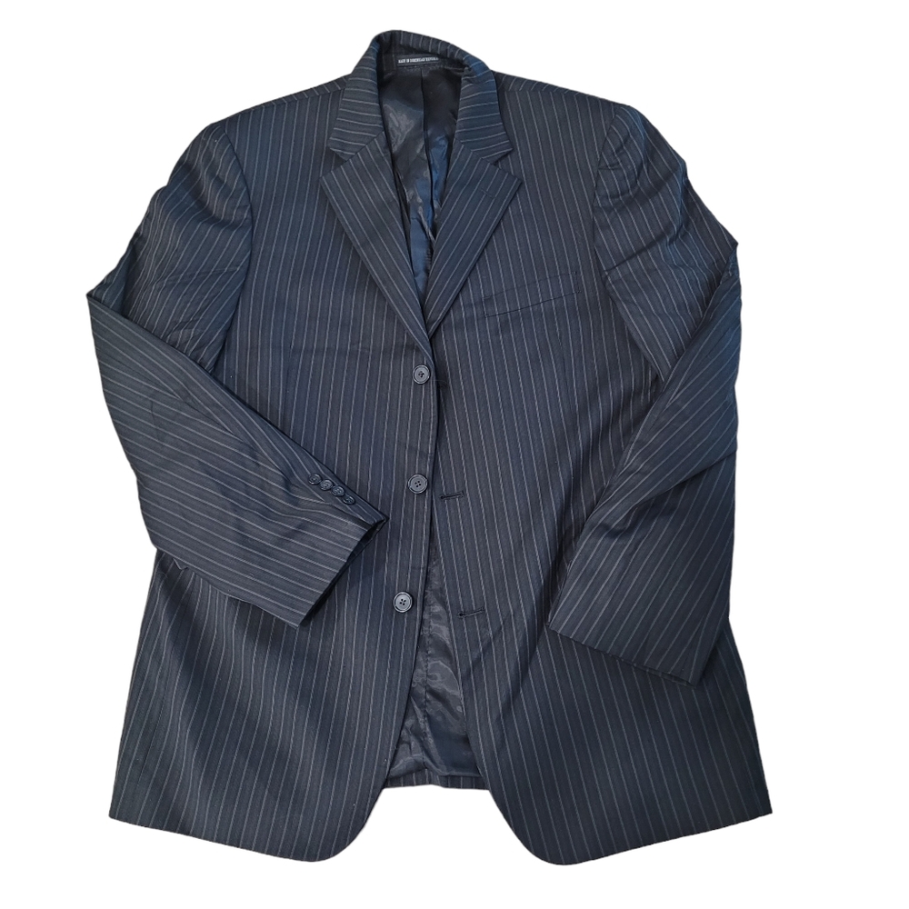 Gianfranco Ruffini Men's 100% Wool‎ Pinstriped Blazer Jacket Size 42L